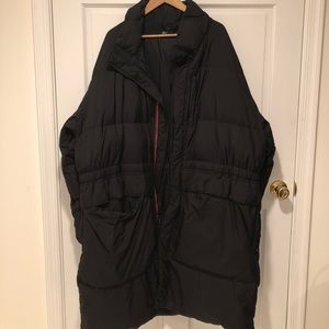 Polo Ralph Lauren black puffer coat with red zip detail